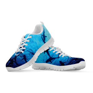 Shark Underwear Print White Running Shoes