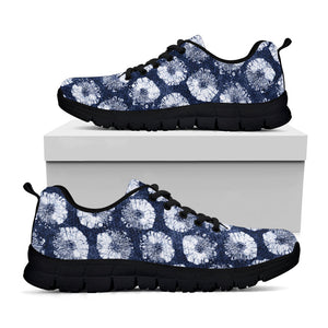 Shibori Motif Pattern Print Black Running Shoes
