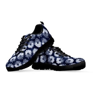 Shibori Motif Pattern Print Black Running Shoes