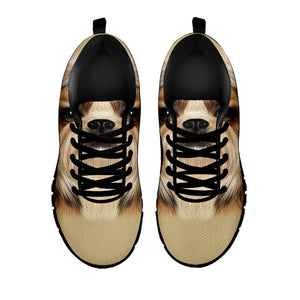 Shih Tzu Portrait Print Black Running Shoes