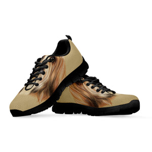 Shih Tzu Portrait Print Black Running Shoes
