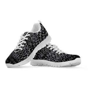 Silver Chainmail Print White Running Shoes