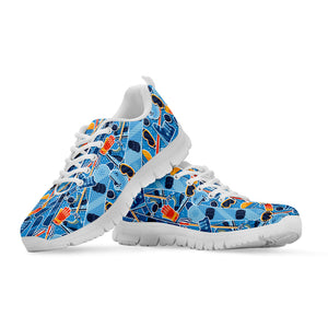 Skiing Equipment Pattern Print White Running Shoes