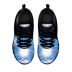 Sky And Space Yin Yang Print Black Running Shoes