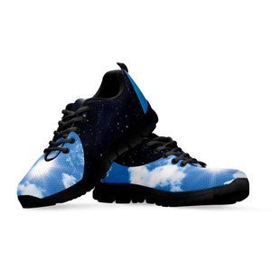 Sky And Space Yin Yang Print Black Running Shoes