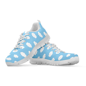 Sky Cloud Pattern Print White Running Shoes