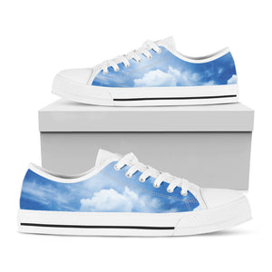 Sky Cloud Print White Low Top Sneakers