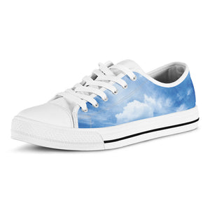 Sky Cloud Print White Low Top Sneakers