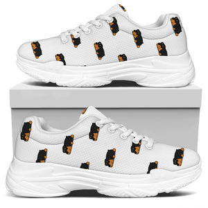 Sleeping Rottweiler Pattern Print White Chunky Shoes