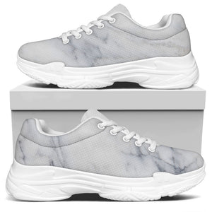 Smoke Grey Marble Print White Chunky Shoes
