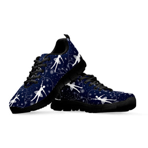 Snowflake Ballet Pattern Print Black Running Shoes