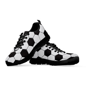 Soccer Ball Print Black Running Shoes