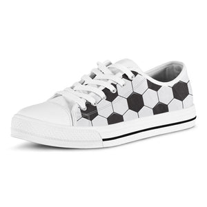 Soccer Ball Print White Low Top Sneakers