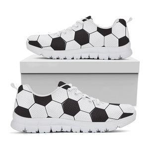 Soccer Ball Print White Running Shoes