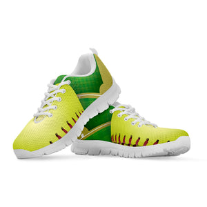 Softball Field And Ball Print White Running Shoes