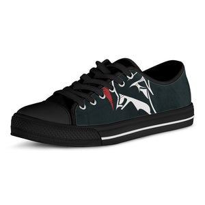 Spartan Molon Labe Print Black Low Top Sneakers