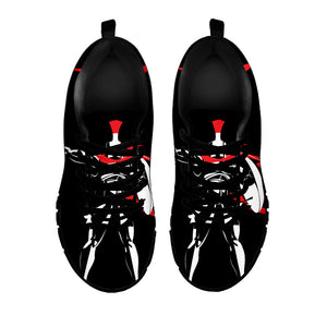 Spartan Warrior Print Black Running Shoes