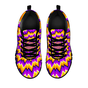 Spiral Expansion Moving Optical Illusion Black Running Shoes