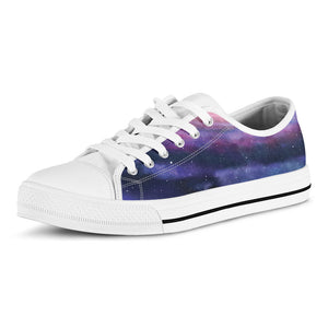 Spiral Milky Way Print White Low Top Sneakers