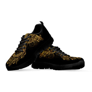 Spiritual Owl With Dreamcatcher Print Black Running Shoes