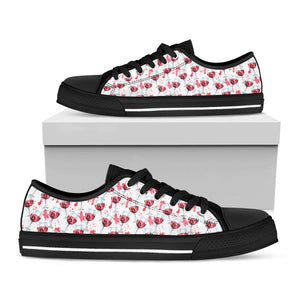 Splash Wine Pattern Print Black Low Top Sneakers