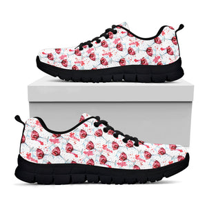 Splash Wine Pattern Print Black Running Shoes