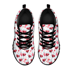 Splash Wine Pattern Print Black Running Shoes