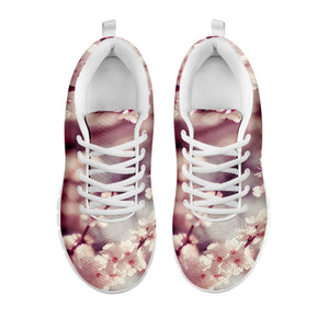 Spring Cherry Blossom Print White Running Shoes