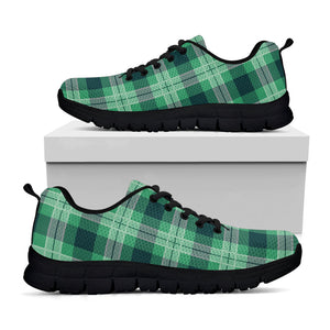 St. Patrick's Day Tartan Print Black Running Shoes