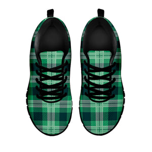 St. Patrick's Day Tartan Print Black Running Shoes