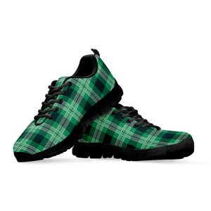 St. Patrick's Day Tartan Print Black Running Shoes