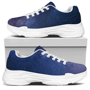 Stars Night Milky Way Print White Chunky Shoes