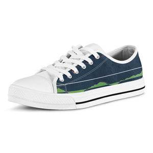 Stock Candlestick And Indicators Print White Low Top Sneakers