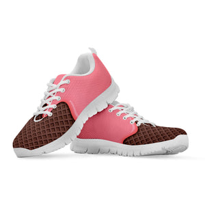 Strawberry Ice Cream Melted Print White Running Shoes