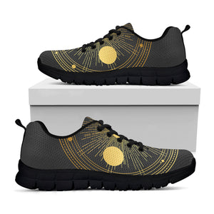 Sun And Moon Phase Print Black Running Shoes