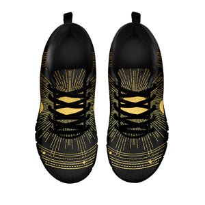 Sun And Moon Phase Print Black Running Shoes
