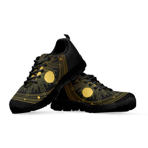 Sun And Moon Phase Print Black Running Shoes