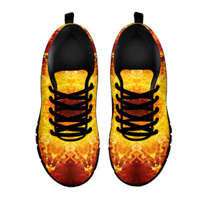 Sun Fire Kaleidoscope Print Black Running Shoes