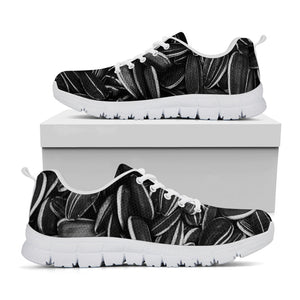 Sunflower Seeds Print White Running Shoes