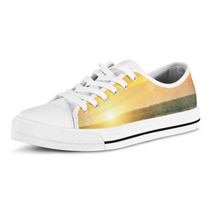 Sunrise Field Print White Low Top Sneakers