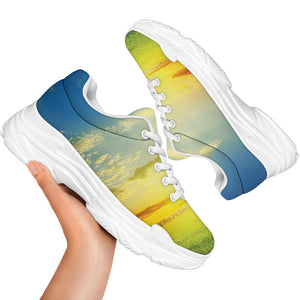 Sunrise Meadow Print White Chunky Shoes