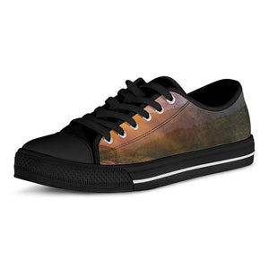 Sunrise Mountain Print Black Low Top Sneakers