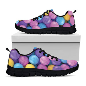 Sweet Candy Ball Pattern Print Black Running Shoes