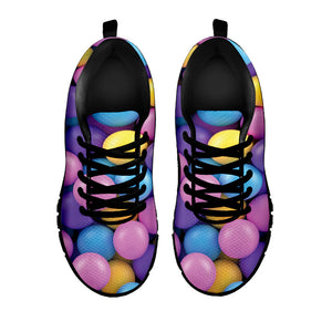 Sweet Candy Ball Pattern Print Black Running Shoes