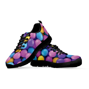 Sweet Candy Ball Pattern Print Black Running Shoes