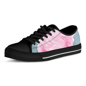 Sweet Cotton Candy Print Black Low Top Sneakers