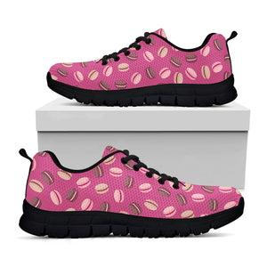 Sweet Macarons Pattern Print Black Running Shoes