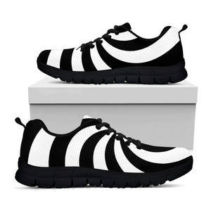 Swirl Optical Illusion Print Black Running Shoes