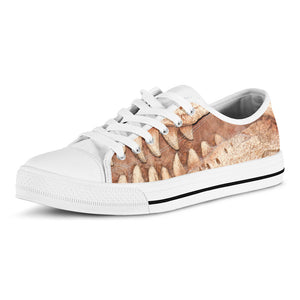 T-Rex Fossil Print White Low Top Sneakers