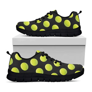 Tennis Balls Pattern Print Black Running Shoes